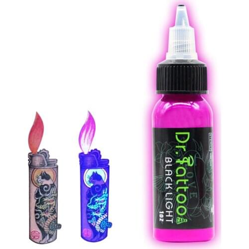 FedEx Free Shipping 6 Colors Set UV Ink Black Light Tattoo Ink Come From USA Glow Bright Under the Blacklight 30ml*6Bottles