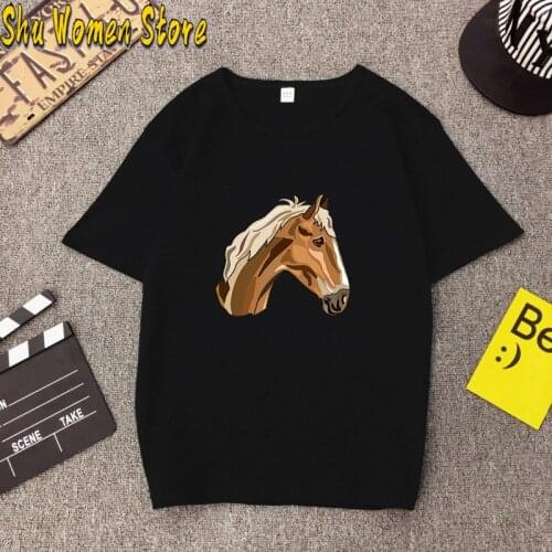 Oil painting printing Cool Horse Tshirt Cool Summer Tops Funny Tees casual shirt lovely horse t-shirt y2k aesthetic vintage