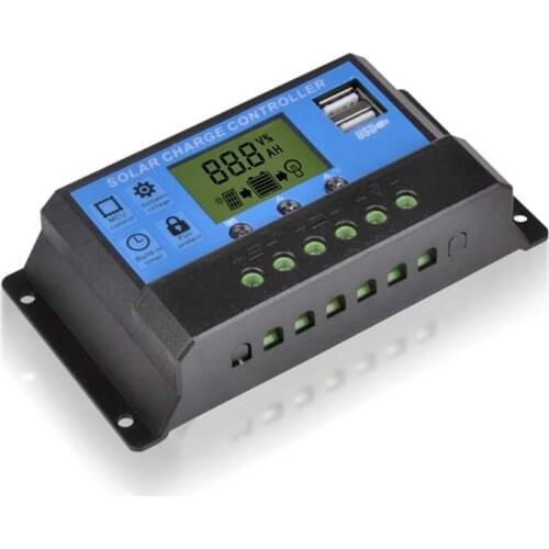 10A solar charge controller pwm 2 usb max 2A LCD display