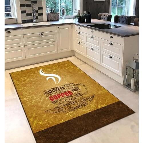 Brown gold color dining coffee patterned kitchen rug modern carpet rug personalized gift free shipping kitchen grey runner