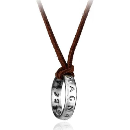 Leather necklace PS4 game Uncharted 4 A Thiefs End Nathan Drake necklaces Cord Chain Long Necklace jewelry men Accessories