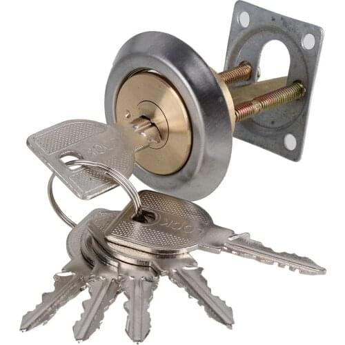 Brass Replacement Mortise Rim Cylinder Door Night Latch Lock Crescent Shaped Nightlatch + 6 Keys