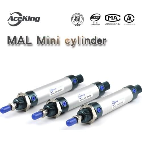 Small mini aluminum alloy cylinder MAL 40X25X50X75X100X125X150X175X200-CA push industrial fixture in circular cylinder MAL40X50