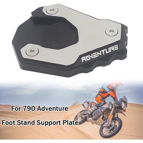Motorcycle CNC Aluminum Kickstand Foot Side Stand Extension Support Plate Pad For 790 Adventure 2019 2020 790 ADV