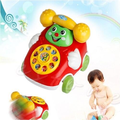 Cartoon Phone Clockwork Baby Toys Infant Crawling Wind Up Toy Educational Developmental Kids Toy Gift New Random Colors