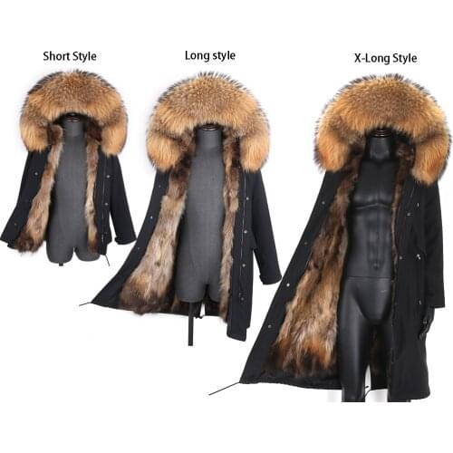 Men Winter Jacket Real Raccoon Fur Hooded Coat Men Parka Real Fur Parka Nature Raccoon Fur Lining Jackets Man Real Fur Coat