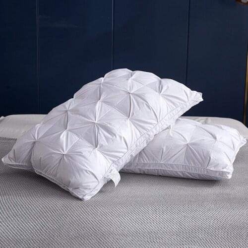 Soft Four seasons White Goose Feather Down Pillow Sleep Pillow Pillows for Sleeping Cervical Oreiller Pour Le Lit Poduszkap