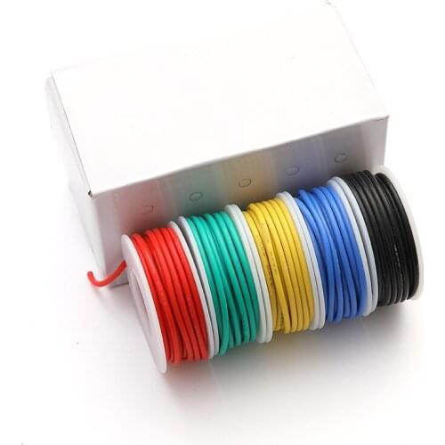 30/28/26/24/22/20/18awg 5 colors mix Stranded Wire Kit Flexible Silicone Wire Tinned Copper line