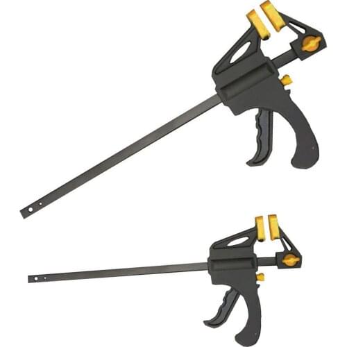 2Pcs 6inch OR 4inch yellow Woodworking Work Bar F Clamp Clip Set Hard Grip Quick Ratchet Release DIY Carpentry Hand Tool Gadget