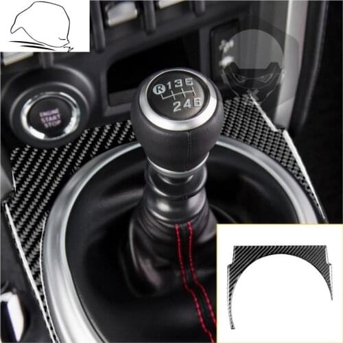 For Subaru BRZ Toyota 86 GT86 2017-2019 Car Center Console Surround Cover Sticker Carbon fiber Accessories Decal Interior Black