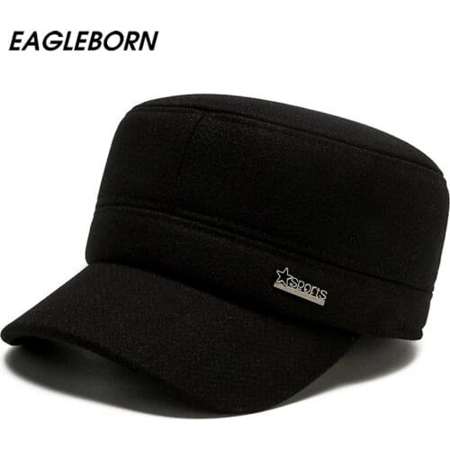 New Men Winter Hat Men Warm Winter Cap Cold Ear Protection Dad Hat Military Caps Middle-aged Elderly Hats Winter Mens Hats
