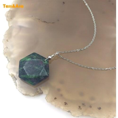 Natural Hexagram Star Pendants Necklace Silver Charm For Necklace Rose Quartz Amethyst Jewelry Handmade Healing Stone For Women