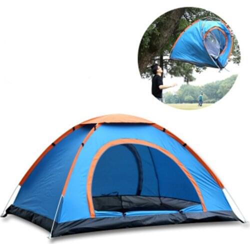 Portable 2-4 Person Quick Opening Automatic Tent Folding Throwing Pop Up Outdoor Tent Anti-UV Camping Hiking Tent with 2 Door