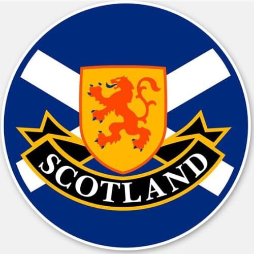 Lovely SCOTLAND Flag Round KK Motorcycle Car Sticker Waterproof Reflective Laser Fashion Decal Pvc 11CM X 11CM