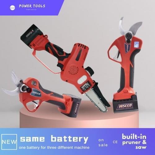 Lithium battery pruner handheld electric chain saw pruning shears outdoor mini logging saw brushless tree cutting saw