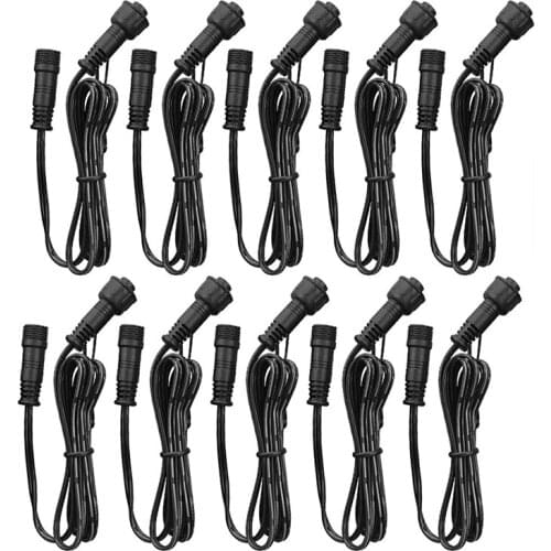 10PCS Extension Cable Wire 5 Pack 1M With Male And Female Connectors IP67 Water Resistance Only Suitable For Deck Light
