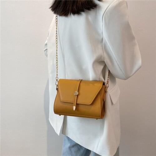 PU Metal Strap Single Shoulder Messenger Crossbody Handbag Classic Women Bags Zero 9095