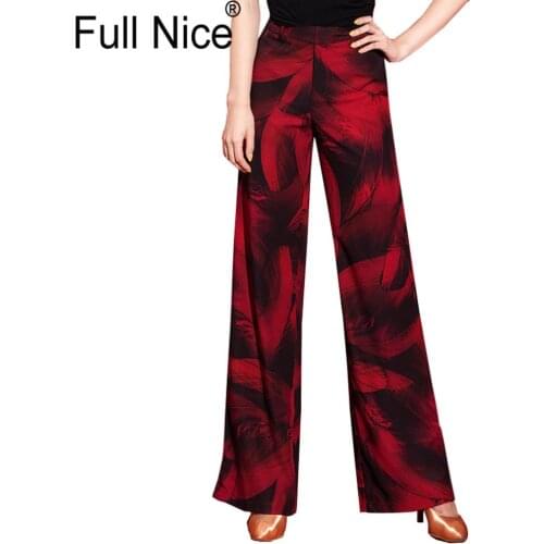 Womens Latin Dance Trousers Wide Pants Ballroom Dance Latin Pants Waltz Dance Rumba Samba Salsa Tango Cha Cha Flamenco Modern