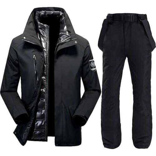 Womens Ski Suit Thick Warm Windproof Waterproof Ski Jacket Pants Set Female Snowboarding Costumes Snow Trousers Outdoor Wear