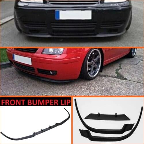 For VW Volkswagen Jetta MK4 Bora CUPRA R Front Bumper Lip Universal 3pcs Diffuser Black Bumper Lip Spoiler Body Kit Tuning