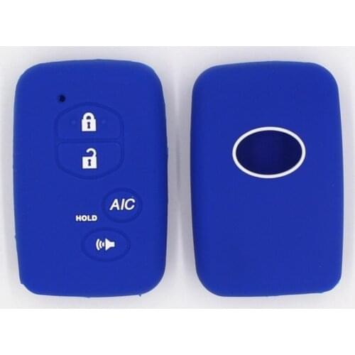 4PC Silicone Rubber Car Key Cover Case Shell Set Protector Fob for Toyota Aygo Yaris Highlander Camry RAV4 5 Button Key Holder