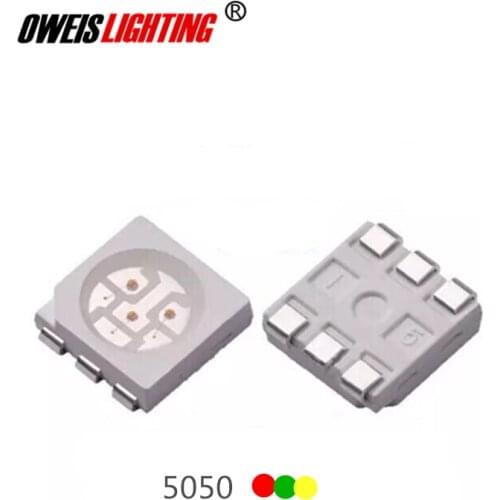 50PCS 5050 RGY LED PLCC-6 common anode ( RED + GREEN + YELLOW ) 0.2W 60mA light beads lamp