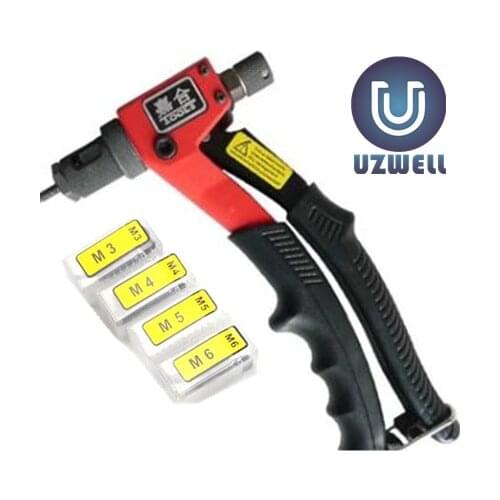 BT603 8'' Rivet Nut Gun Manual Riveter Gun M3 M4 M5 M6 Rivet Nut Tool Single Hand Operation Manual Mandrels