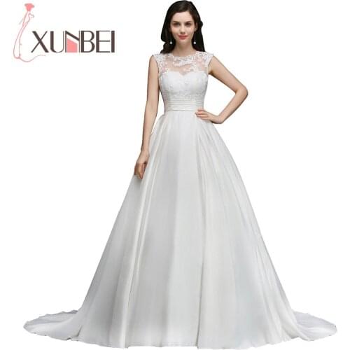 Elegant Princess Lace Ball Gown Wedding Dresses 2017 Sexy Backless Bridal Gown Satin Bride Dress With Sash robe de mariage