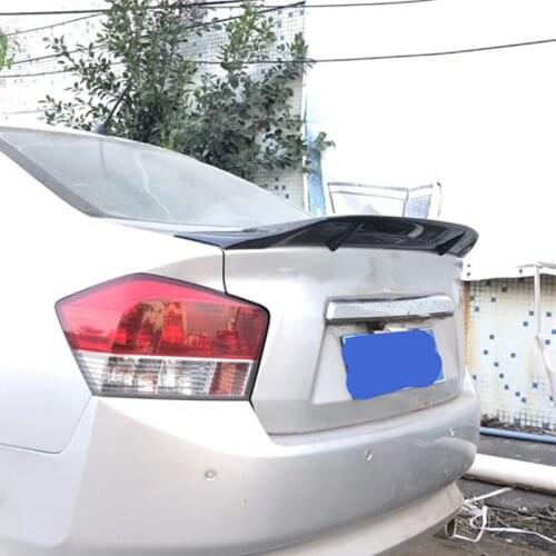 Use For Honda City Spoiler 2008--2011 Year Real Glossy Carbon Fiber Rear Wing Sport R Style Accessories Body Kit