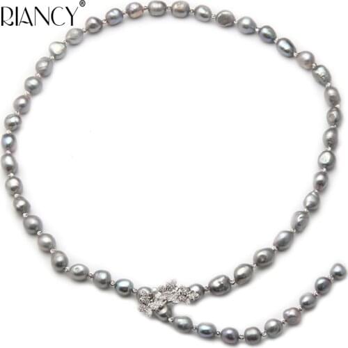 Fashion black freshwater 70cm Baroque pearl necklace for women,natural long pearl necklace jewelry wife party gift