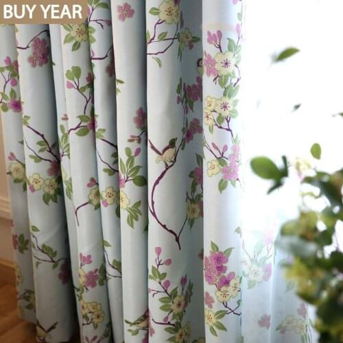 Brand New American Pastoral Fresh Printed Blackout Curtains for Living Dining Room Bedroom Morden Tulles Curtains Customization