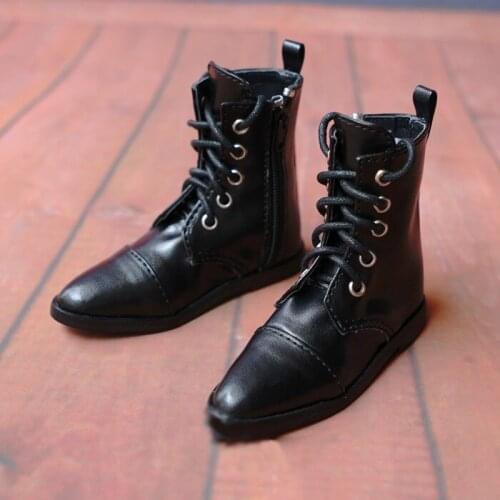 BJD doll shoes are suitable for 1-3 1-4 size straps pointed leather boots military boots doll accessories