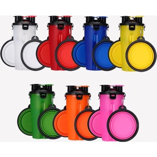 Pet 3 in 1 Feeder Dog Water Bottle Collapsible Folding Bowl Travel Outdoor Food Water Storage For Cat Dog Bottle