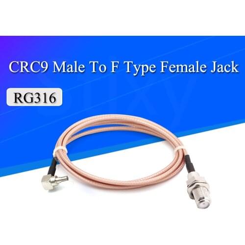 F Type Female Jack To CRC9 Male Right Angle RG316 Pigtail Cable For HUAWEI Modem