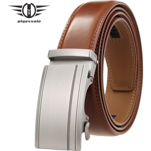 Genuine Leather Automatic Buckle Men Belt Luxury Strap Belt for Male Business Formal Casual Popular Mens Brand Black Belts B300