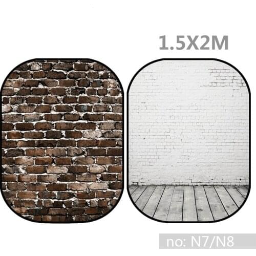 5x6.5ft(1.5x2m) Collapsible Backdrop brick wall Double-Sided Backgrounds Twist Flex Double Sided Flannel Photography Backdrop
