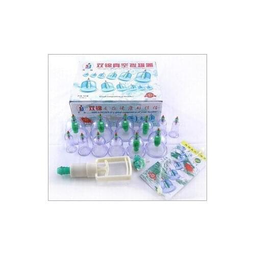 Pull Out Vacuum Cupping Device Chinese Medical 12 cups / Tanks magnetic Vacuum Body Cupping Set Portable Massage Therapy Kit