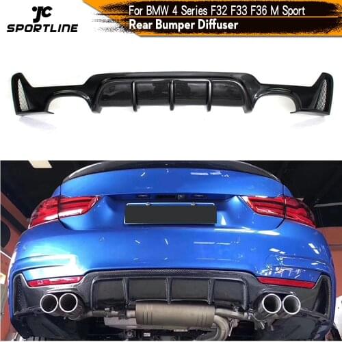 Carbon Fiber Rear Bumper Lip Diffuser Spoiler for BMW 4 Series F32 F33 F36 M Sport Sedan Gran Coupe Convertible 2014 - 2018