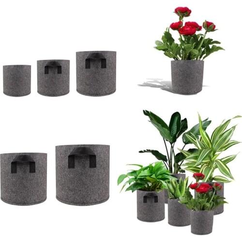 1/2/3/5/7/10 Gallons Felt Grow Bag Plant Fabric Grow Pots Garden Planter Bag Vegetable Pots with Handles Planting Planter Pots