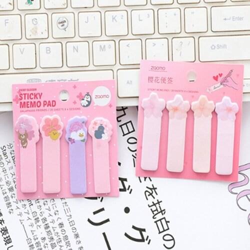 1pack/lot Memo Stickers Beautiful Cherry Blossom Mini Memo N Times Posted Animals&Cherry Pink Stickers School Student Girl Gift