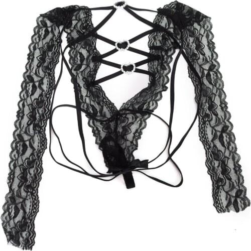 1Pcs Women Sexy Lingerie Black G String Lace Floral Sling Nightwear Underwear Sleepwear Teddies Bodysuits Lace