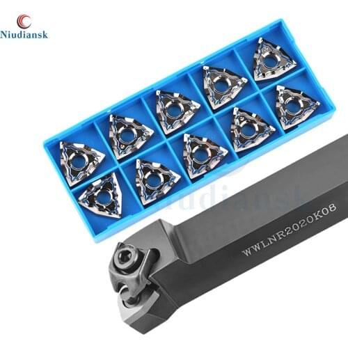 1pc WWLNR1616H08 WWLNR2020K08 WWLNR2525M08 External Turning Tool Holder WWLNL 10pcs WNMG0804 Carbide Inserts CNC Lathe Tools Set