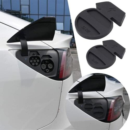 2 pcs Silicone Charging Port Waterproof Dustproof Protective Cover For Tesla Model 3 Model Y charger Dust Cover Car Accessories