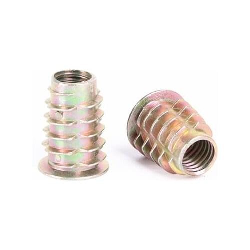 20Pcs M4 M5 M6 M8 M10 Zinc Alloy Thread For Wood Insert Nut Flanged Hex Drive Head Furniture Nuts