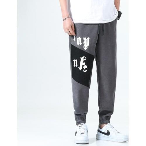 2021 Men Pants Sports Casual Pants Loose Men Joggers Plus Size Black Trouser Streetwear Wear-Resistant Spring Sweatpants 7201