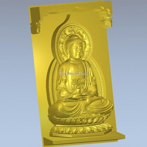 Lord Buddha 3D model for 4 axis circular diagram 3D carved figure sculpture cnc machine in STL file