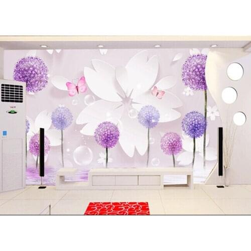 3d wallpaper custom mural non-woven wall sticker Romantic dandelion background wall painting photo 3d wall murals wallpaper