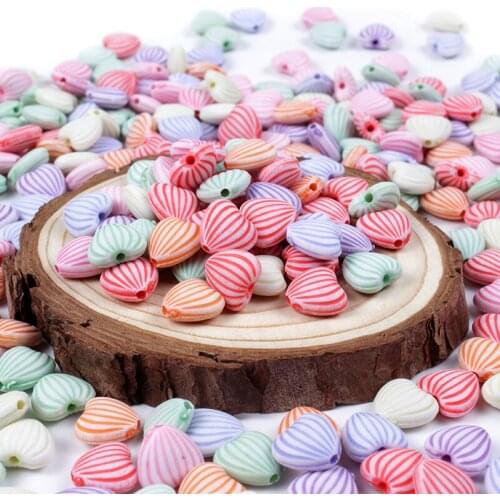 50/100/200Pcs Acrylic Beads Mixed Stripe Love Heart Shape Loose Spacer Beads for Jewelry Marking Bracelet Necklace Accessorise