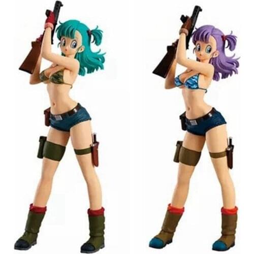 Dragon Ball Animation Peripheral Flash Charm Boomer Bulma Military Camouflage Bikini 2 Color Boxed Hand-made Toy Gift
