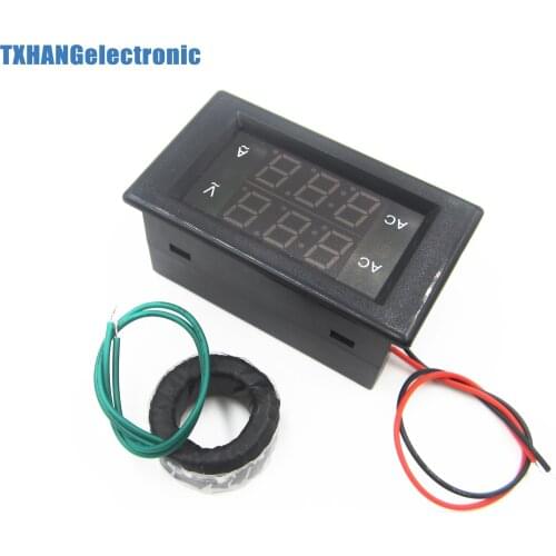Digital Ammeter Voltmeter LCD Panel Amp Volt Meter Gauge AC 100A 80-300V Black voltage meter diy electronics